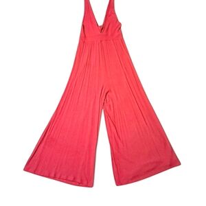 Farm Rio Red Jumpsuit Medium 93% Viscose EUC